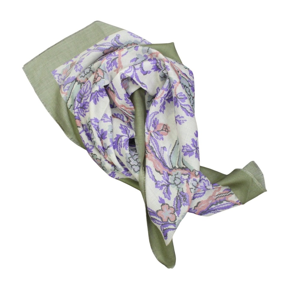 Vintage Glentex Floral Acrylic Scarf Square 31 x 31